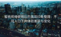 蜜桃视频使用后的直观印象整理：不同入口下的体验差异与变化