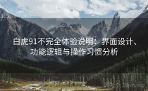 白虎91不完全体验说明：界面设计、功能逻辑与操作习惯分析