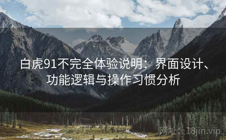 白虎91不完全体验说明:界面设计、功能逻辑与操作习惯分析 第1张 白虎91不完全体验说明:界面设计、功能逻辑与操作习惯分析 第1张