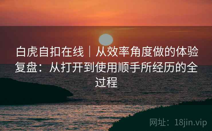 白虎自扣在线｜从效率角度做的体验复盘：从打开到使用顺手所经历的全过程  第2张
