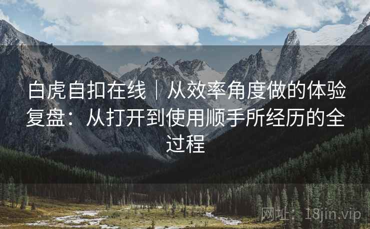 白虎自扣在线｜从效率角度做的体验复盘：从打开到使用顺手所经历的全过程  第1张